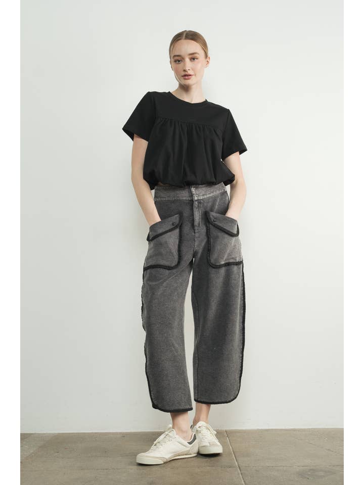 Aaron & Amber - Wholesale T-Shirt - Women's - MAT3226 BUBBLE HEM SHORT SLEEVE T-SHIRTS12