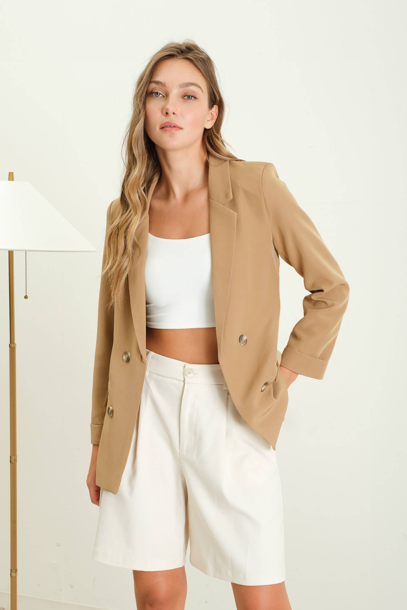 The Workshop Studio - Wholesale Blazer - Women's - SOLID FOLDED SLEEVE BLAZER14