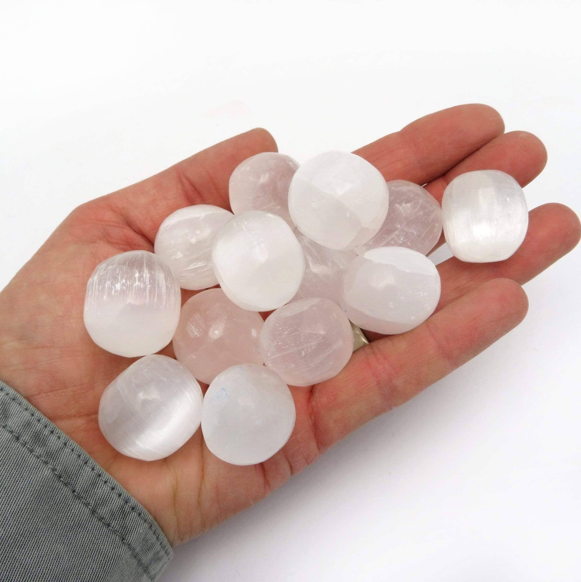 Rock Paradise - Wholesale Spiritual Stone/Crystal - Crystal Selenite Tumbled Freeform - 1/2 Lb - Medium Size