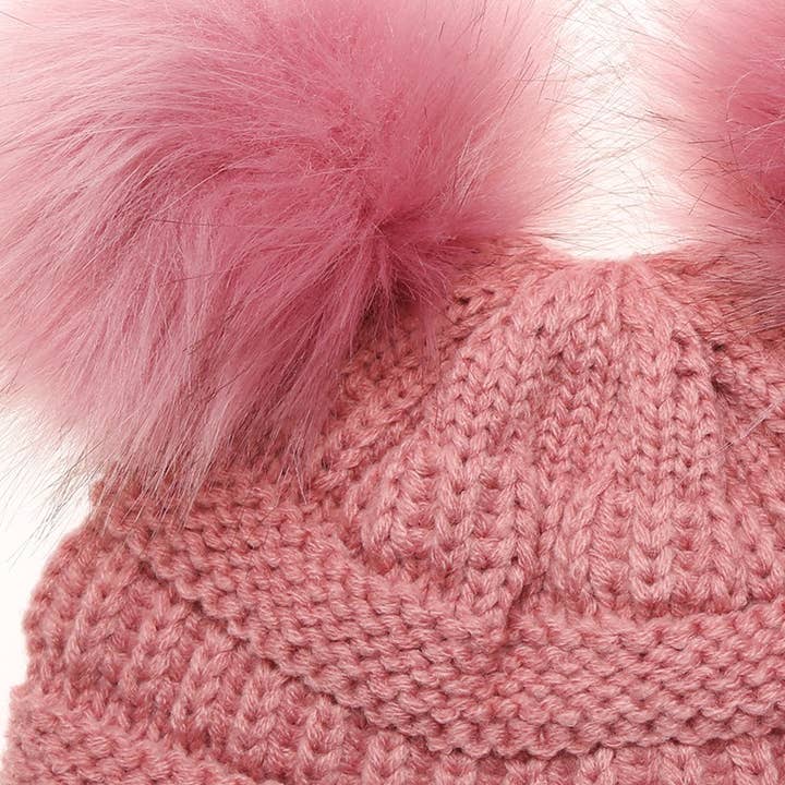 Fashion City – wholesale Mössa - Barn – Vintermössa för barn med dubbel pom pom17