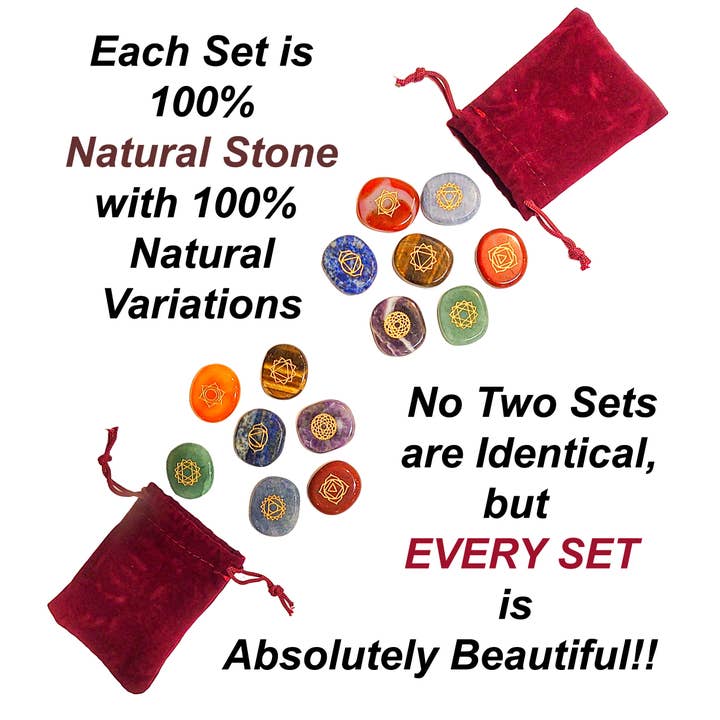 Deep Healing Light - Wholesale Spiritual Stone/Crystal - Chakra Stones, Engraved Symbols - Reiki Healing - Polished