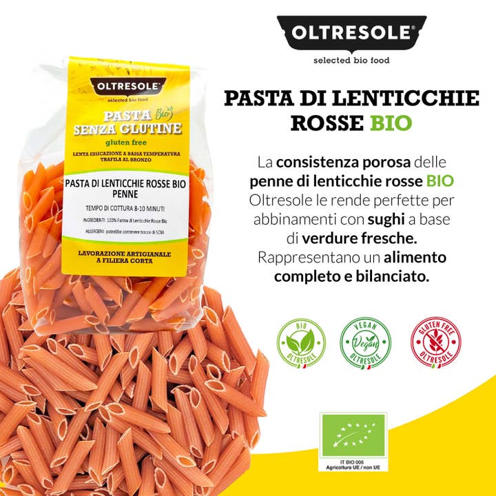 Oltresole - Wholesale Pasta - ORGANIC LENTIL PASTA PENNE 350 g5