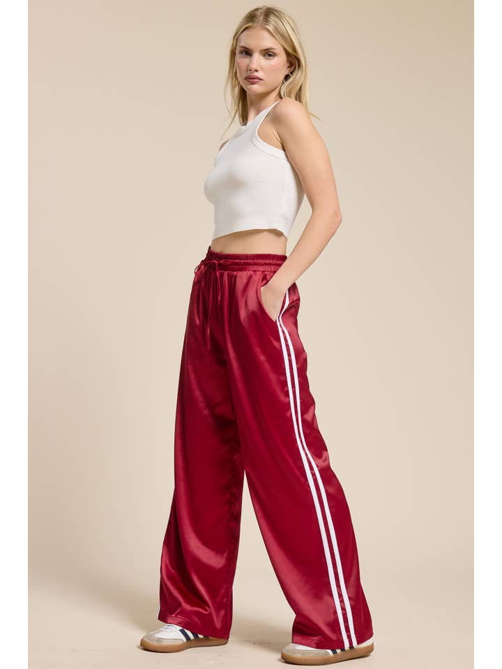 Mimosa - Vente Pantalon – femme - Pantalon de survêtement en satin avec bandes latérales3