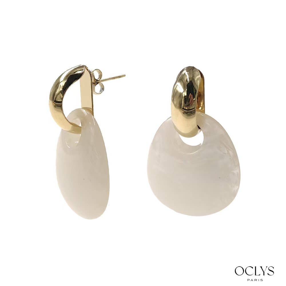 Oclys - Wholesale Dangle Earrings - Resin earrings with gold stainless steel Paola16