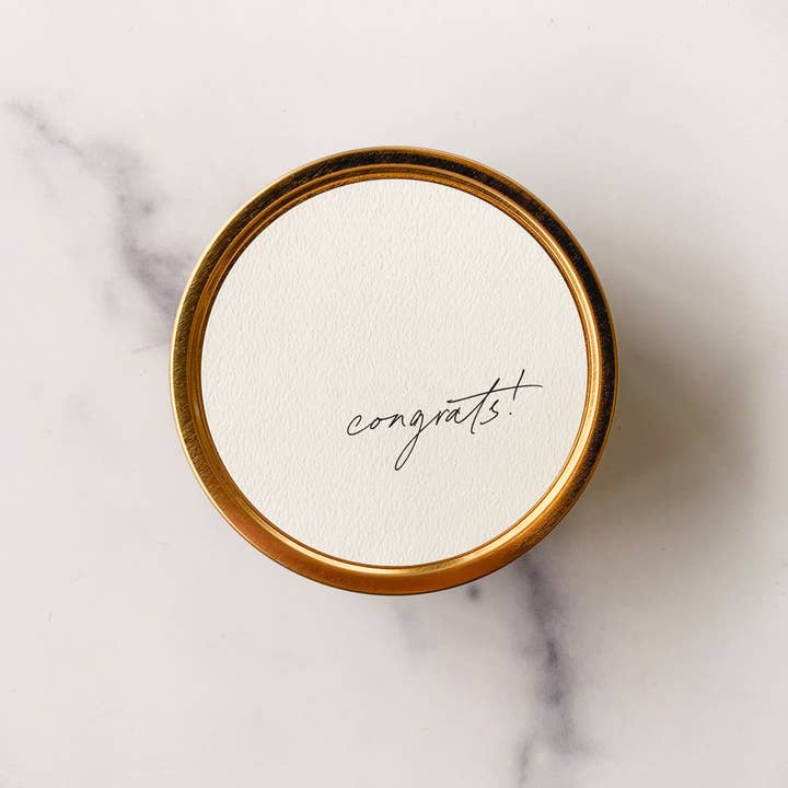 Simply Curated - Wholesale Travel Candles - "Congrats!" Soy Travel Candles