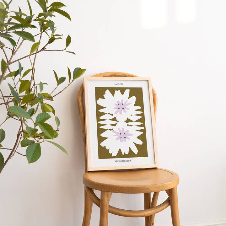 Flower Market Print of Maputo Mozambique Art | A4 A3 for wholesale by Emma Make