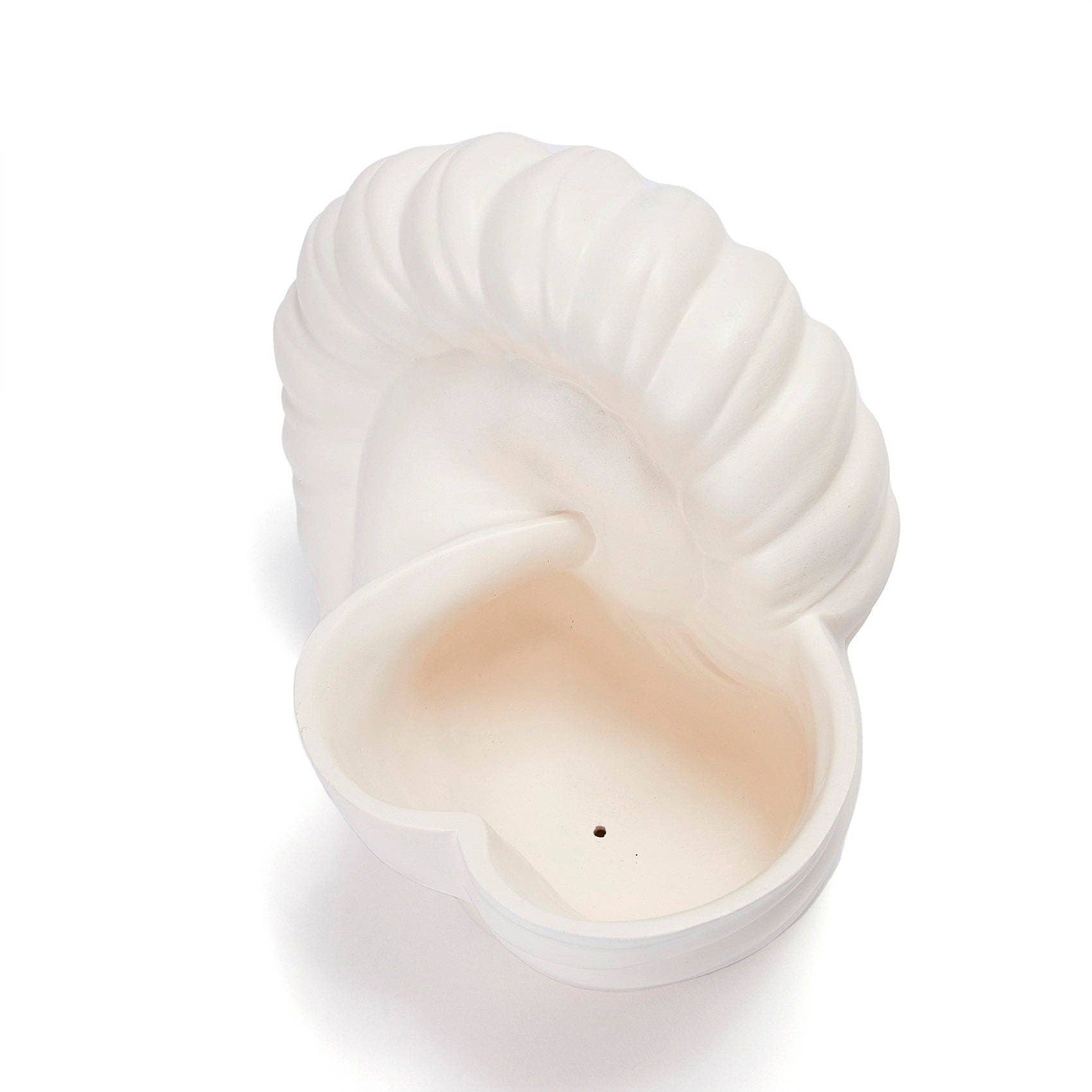 The Wine Savant /  Khen Glassware - Vente Vases - Jardinière en céramique blanche détaillée en forme de vase Seashell par Gute, 9,5 pouces F4