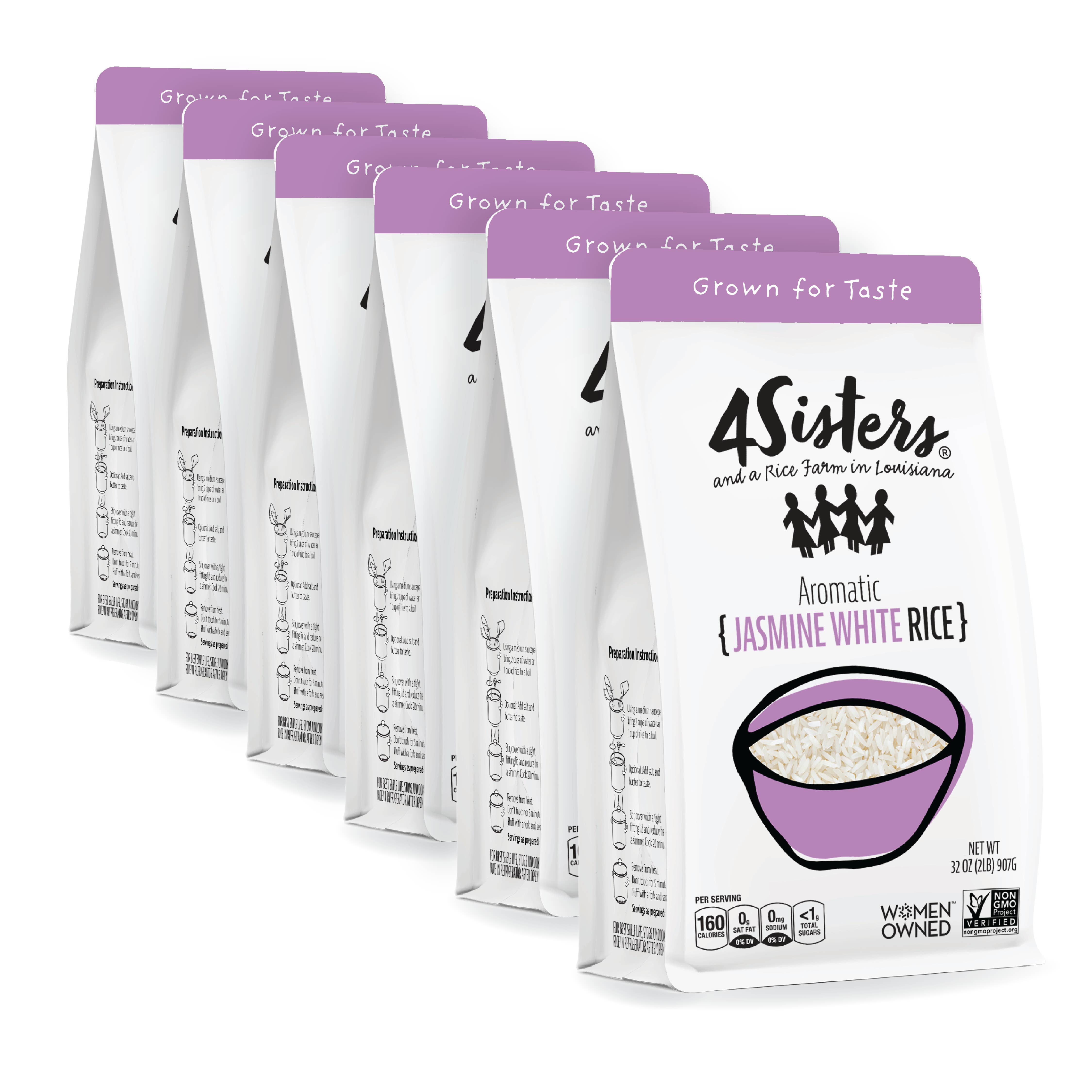 4Sisters - Wholesale Rice - 4Sisters Long Grain Aromatic Jasmine Rice - 2lb7