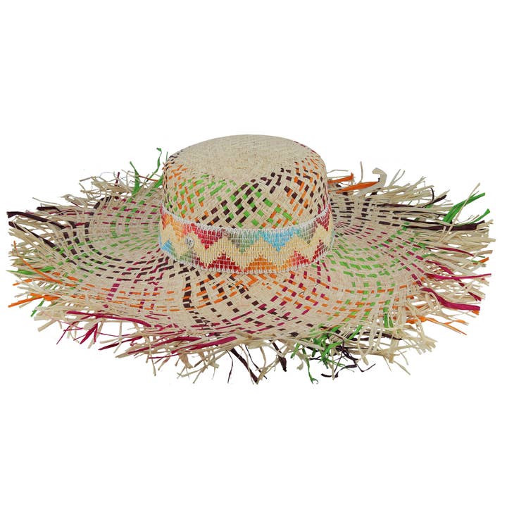 M BY FLECHET - Wholesale Straw Hat - Women's - Multicolored Raffia Hat - 2E261
