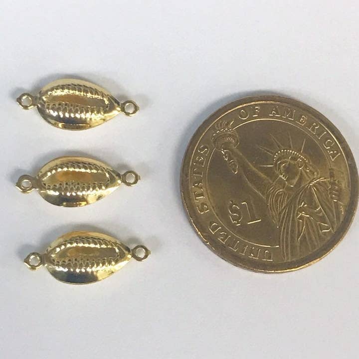 The Bead Bazaar - Wholesale Individual Charm/Pendant - Gold Filled Puka Shell Connector, Shell Charms, Dainty Puka7