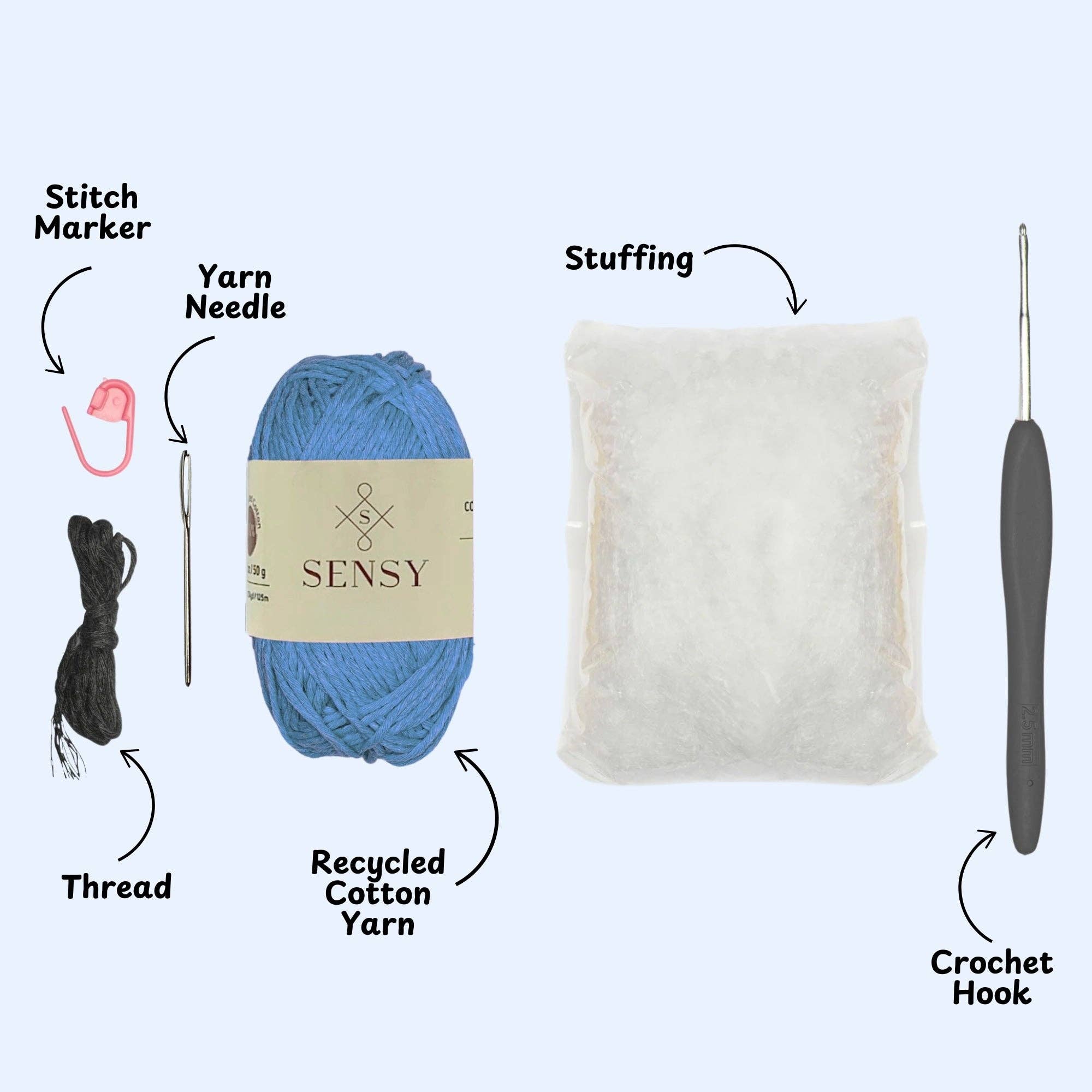 Sensy – Engroshandel Strikke-/hækleartikler – Sensy Hæklet Amigurumi Sæt1