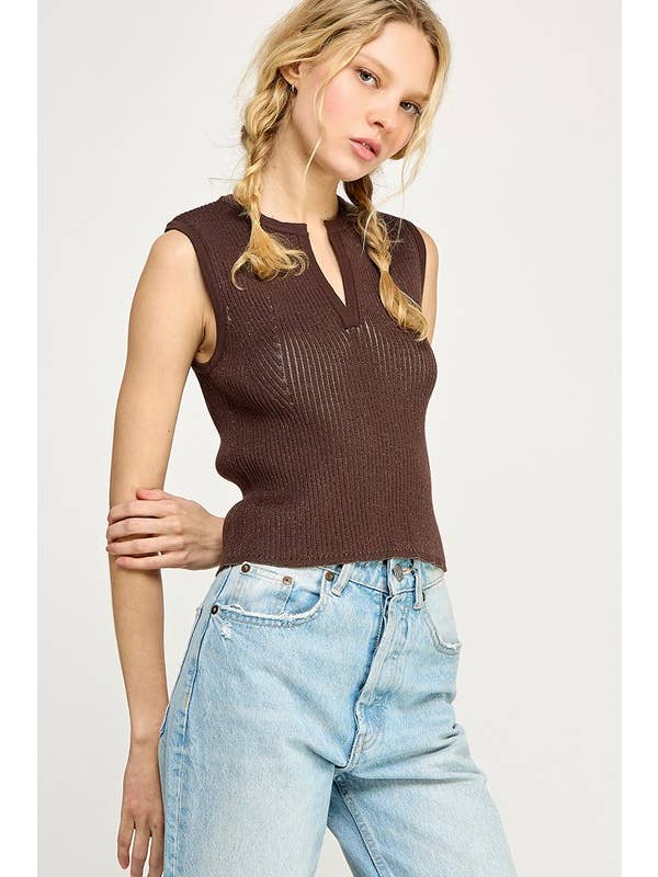 Miss Love - Wholesale Tank Top - Women's - SUPER STRETCHY SOFT RIBBED SWEATER TANK TOP