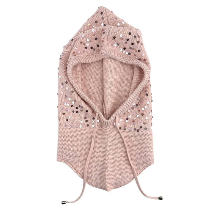 Balaclava with bright sequins cashmere and wool H0306-16 for wholesale by Chenson & Gorett