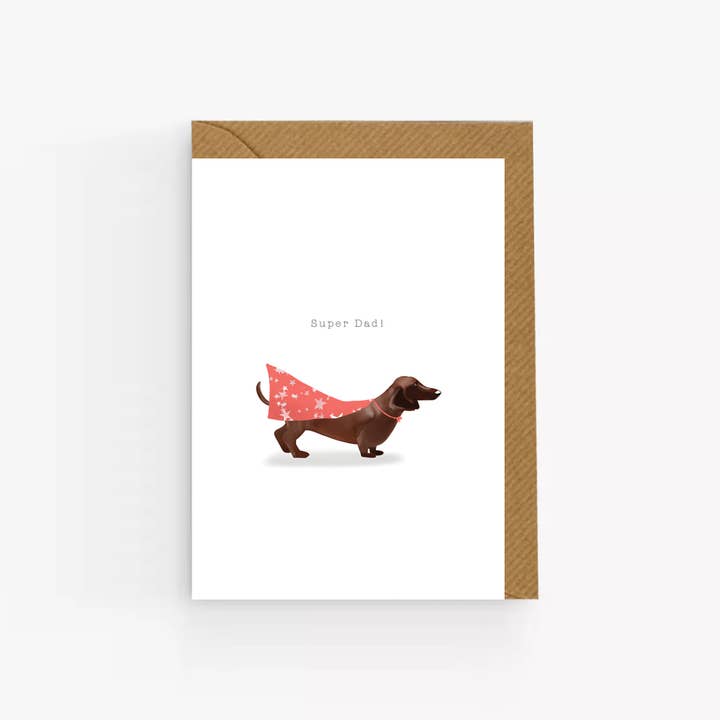 Super Sausage Dog Father's Day Card for wholesale by Moonbean Designs