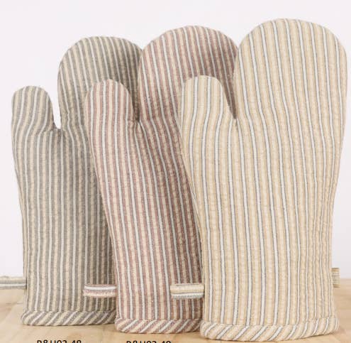 Raine & Humble - Wholesale Oven Mitt/Pot Holder - Oven Glove Seer Sucker - Rust