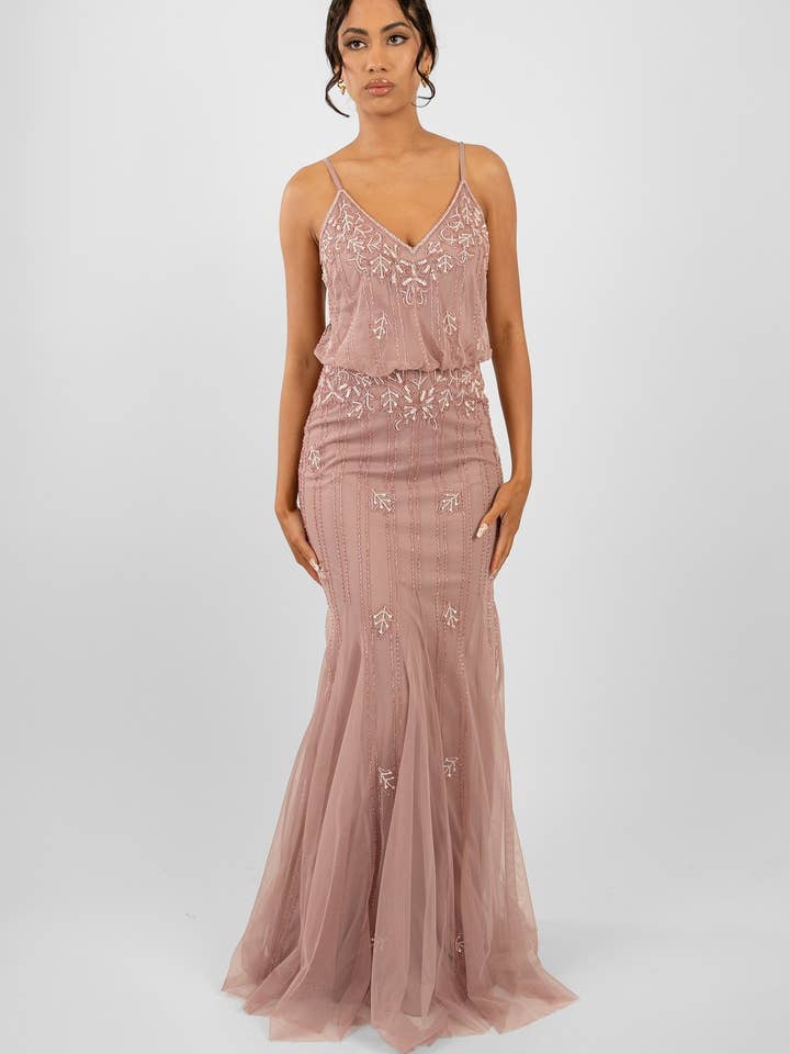 Keeva Mauve Bridesmaid Dress for wholesale by Lace & Beads