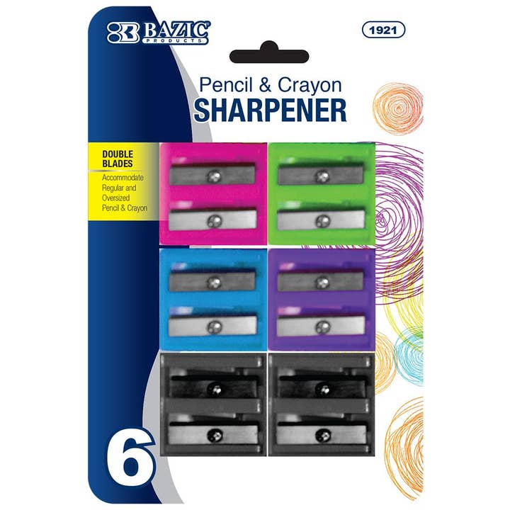 Luna Office Supply - Everyday Essential - Wholesale Pencil Sharpener - Dual Blades Square Sharpener - 6 Pack2