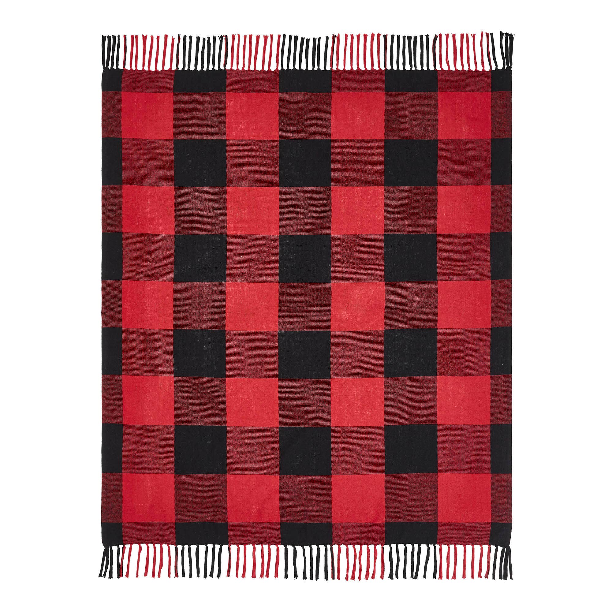 VHC Brands - Vente Plaids - Couvre-lit tissé Harper Red Black Buffalo Check 50 x 601