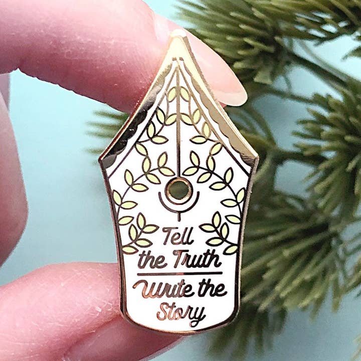 Alum and Ink - Wholesale Lapel Pin/Button - Write the Story Fountain Pen Enamel Pin0