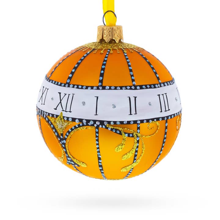 BestPysanky - Wholesale Ornament - 1899 Madonna Lily Clock Royal Glass Ornament,