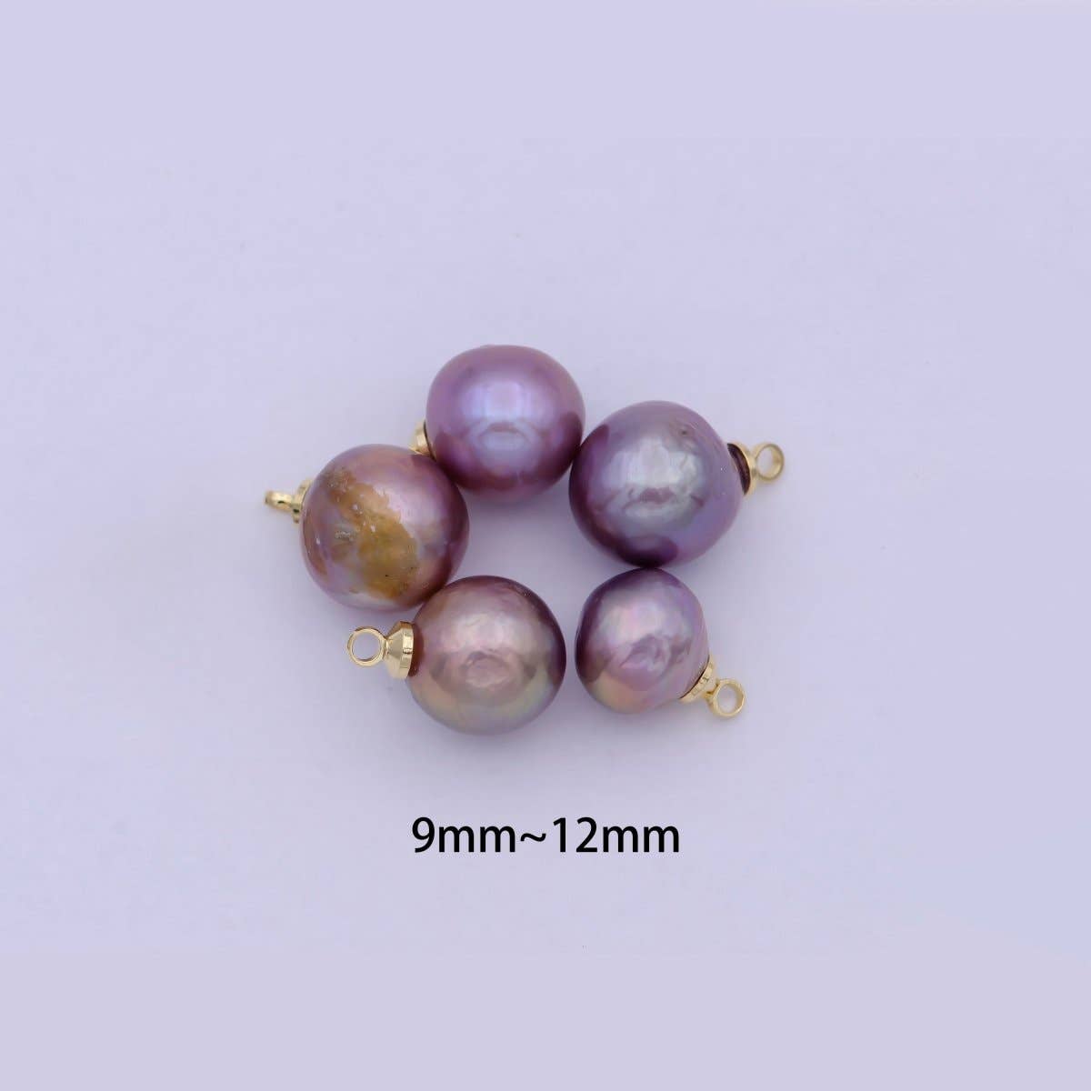 Aim Eternal - Wholesale Beads - 8.5mm-12mm Round Purple Edison Freshwater Pearl Charms For Jewelry Making | X-7242