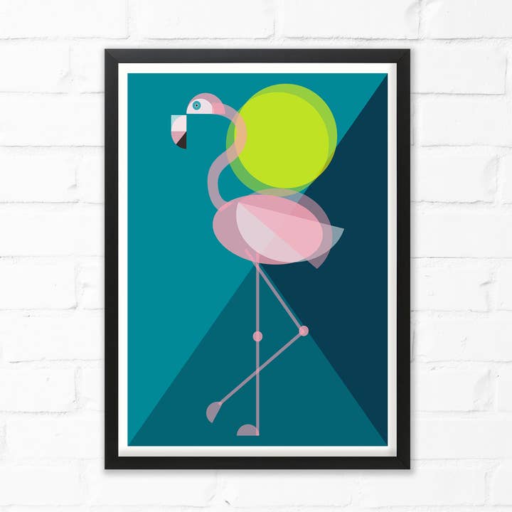 Mid Century Flamingodruck für den Großhandel von Cloud Cuckoo Design