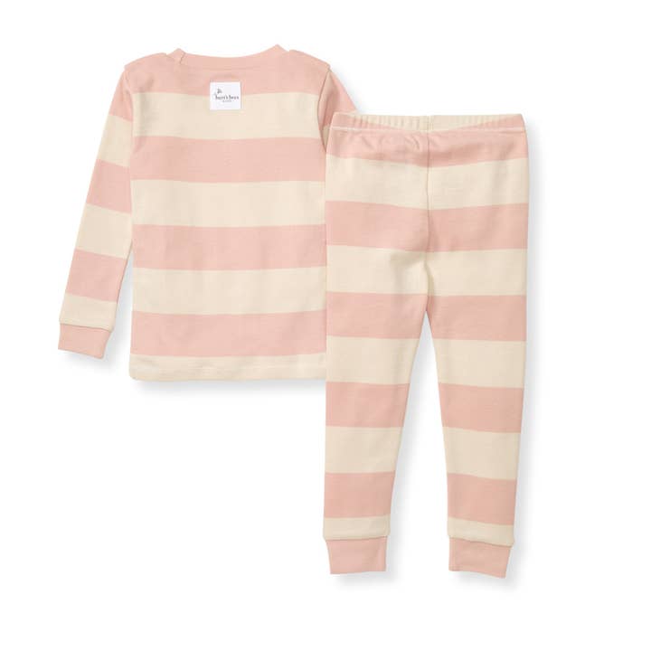 Pink Sand Rugby Stripe Infant PJ Set for wholesale on Faire