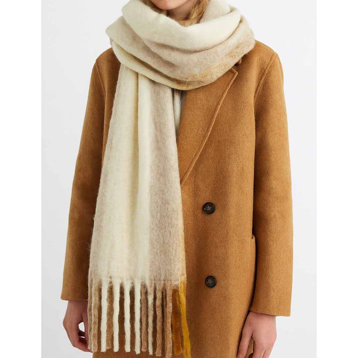 Sweetkama - Wholesale Scarf - Women's - Ladies Color Block Fringe Knit Scarf8