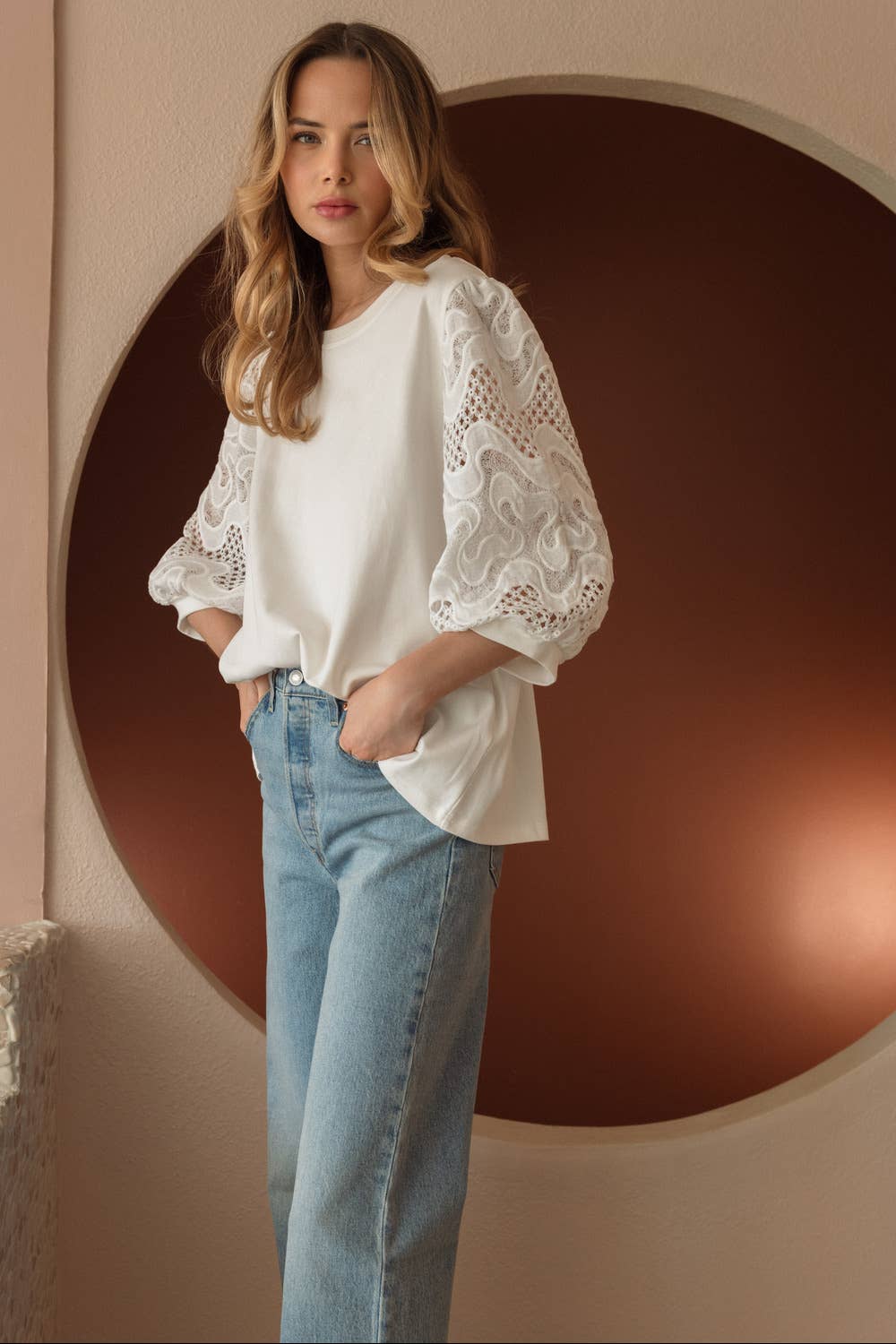 Joh Apparel - Wholesale Knit Top - Women's - Ruth Pointe Knit Top with Lace24