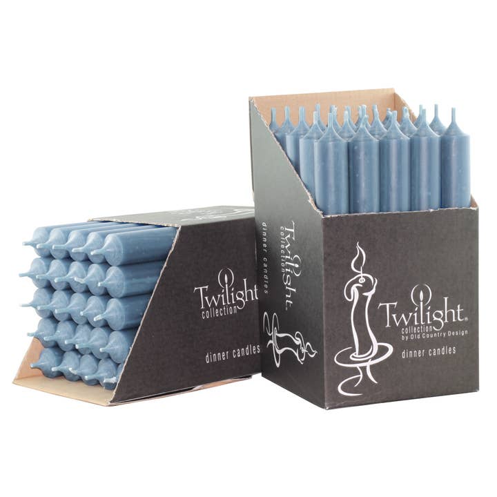 Blue Grey 10" Dinner Candles | 25 Pack for wholesale by Twilight Collection
