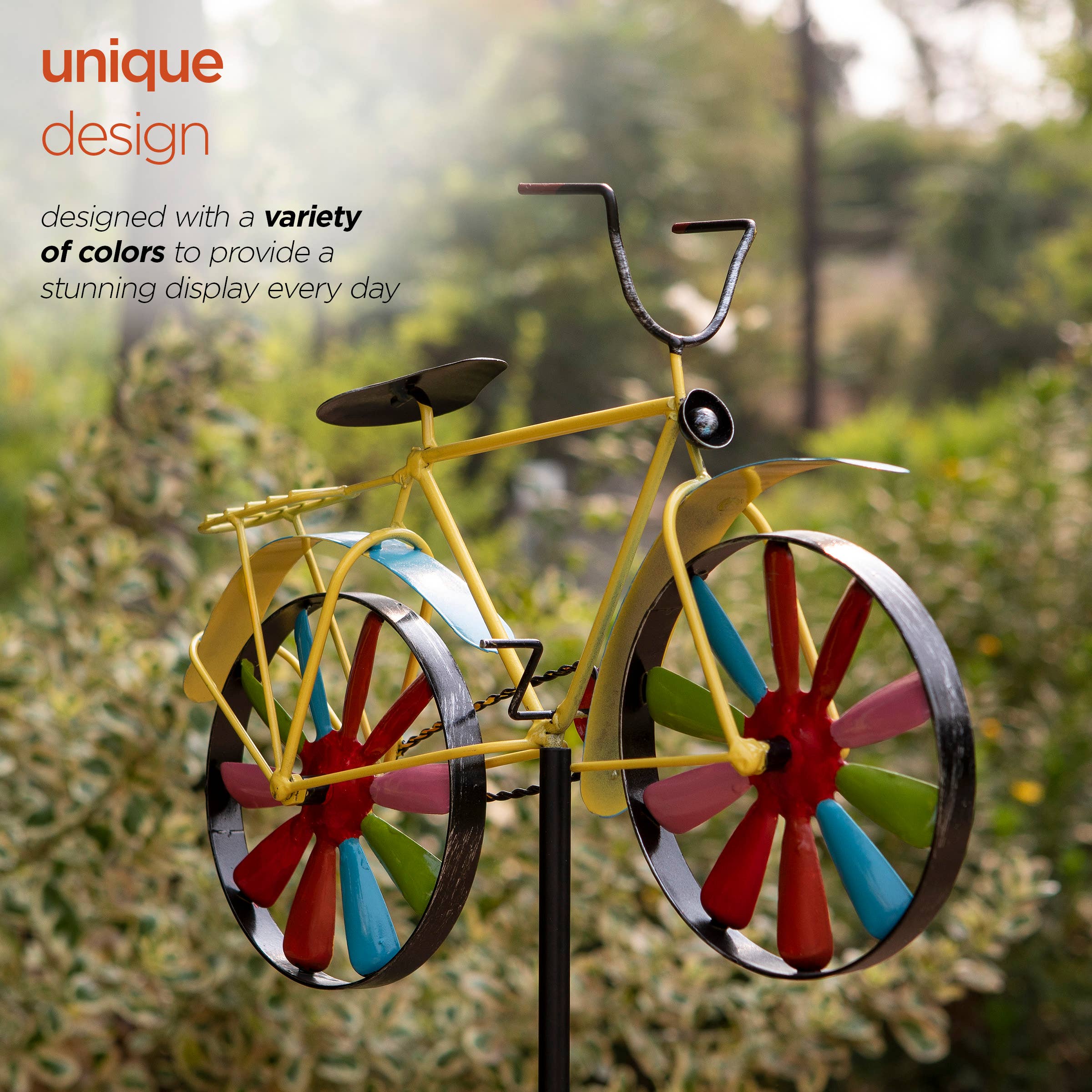 Alpine Corporation - Wholesale Garden/Lawn Stake - Alpine Corporation Colorful Bicycle Windmill Garden Stake5