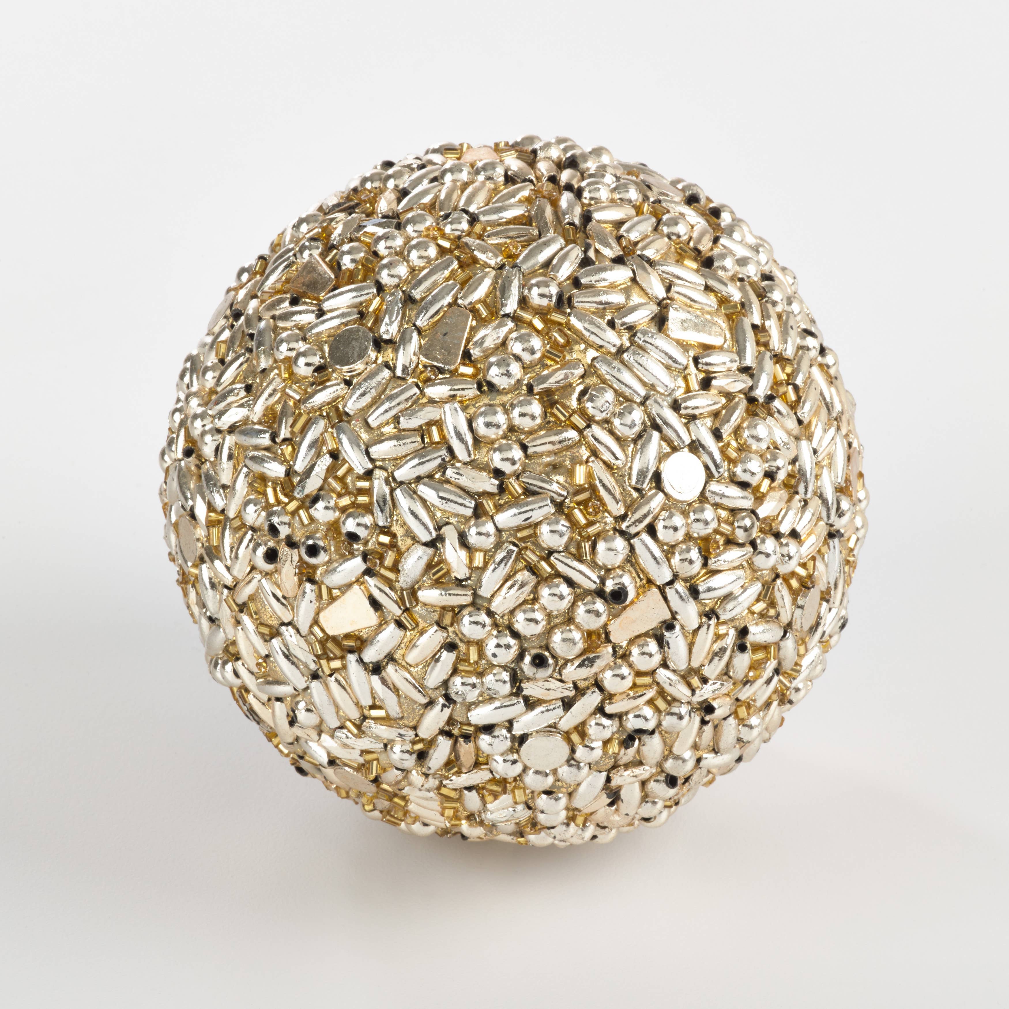 Fennco Styles – wholesale Decorative tabletop object – Glamorous Beaded 4" Decorative Sphere, 5 Colors1