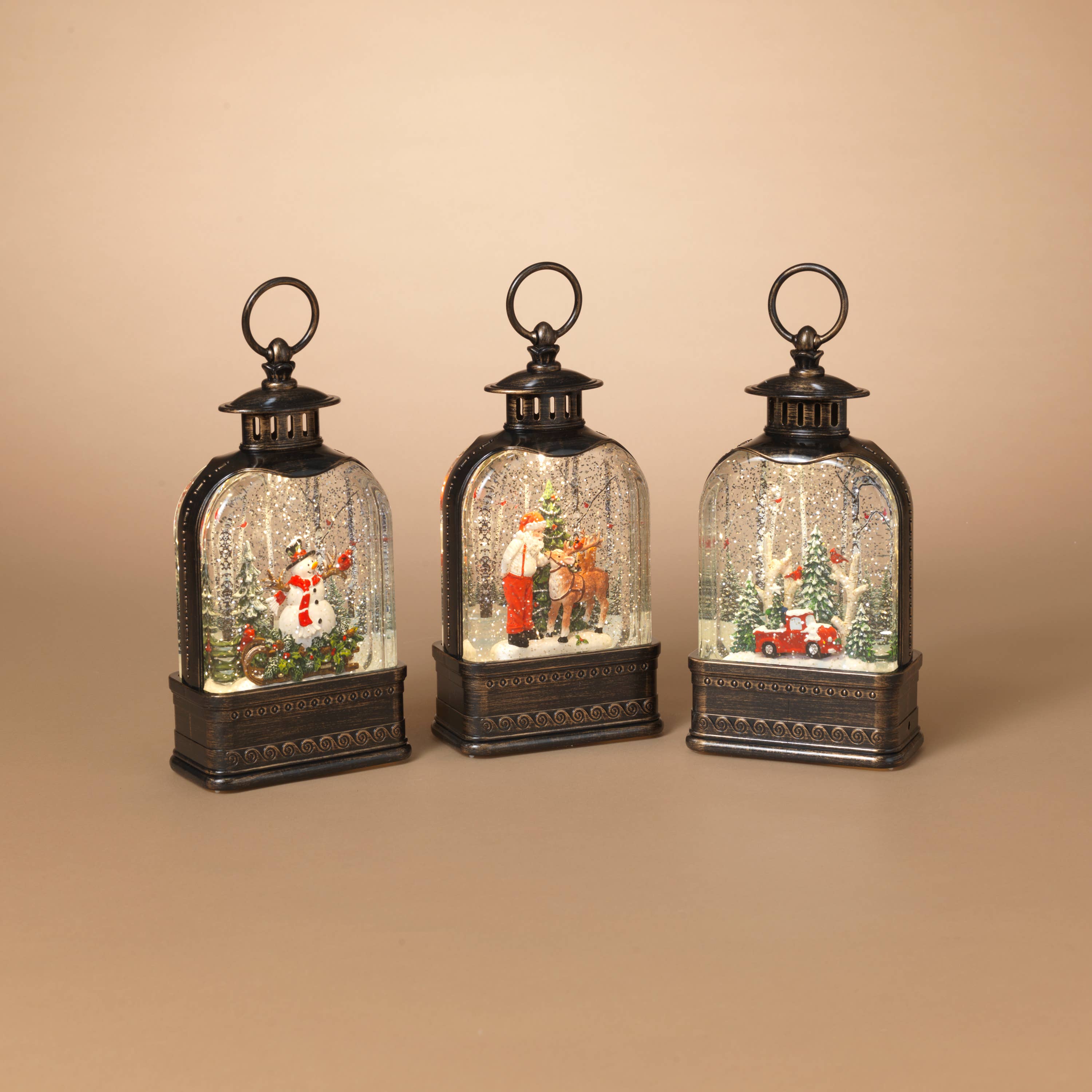 The Gerson Companies - Wholesale Christmas Decoration - Gerson Christmas 11"H B/O Lighted Holiday Spinning Water Glo0