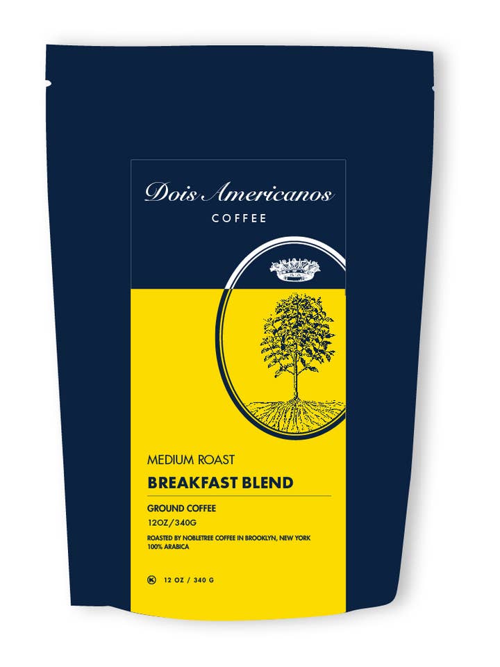 Dois Americanos Breakfast Blend Medium Roast Coffee 12 oz for wholesale by Nobletree Coffee