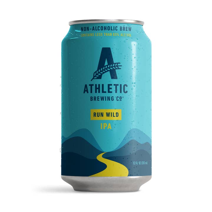 Run Wild IPA (Non-Alcoholic) 24-Can Case of 4x6-Packs for wholesale by Athletic Brewing Company