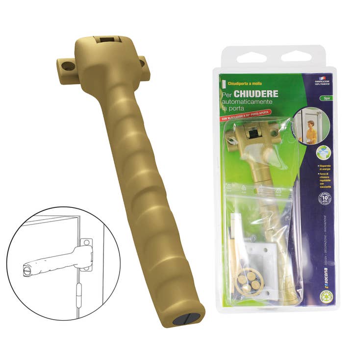 Fecho de porta em ouro acetinado Spir All+moll.int BL 1 Pcs por atacado de Idea Casa