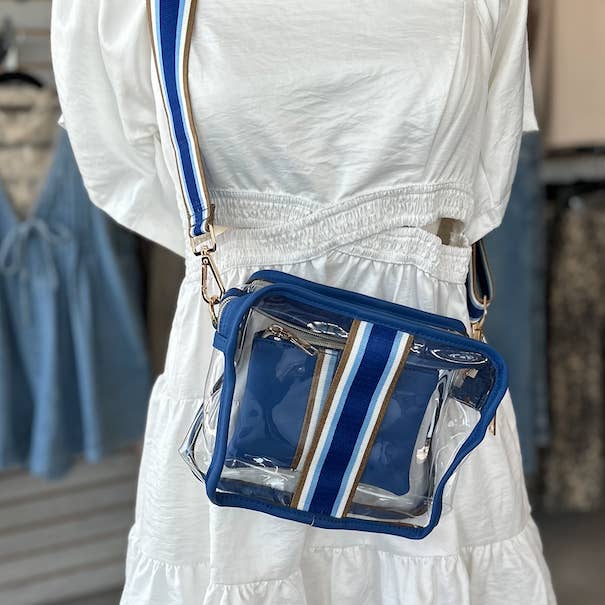 Clear Stadium Bag KC Royals Colors for wholesale by Hart & Lux