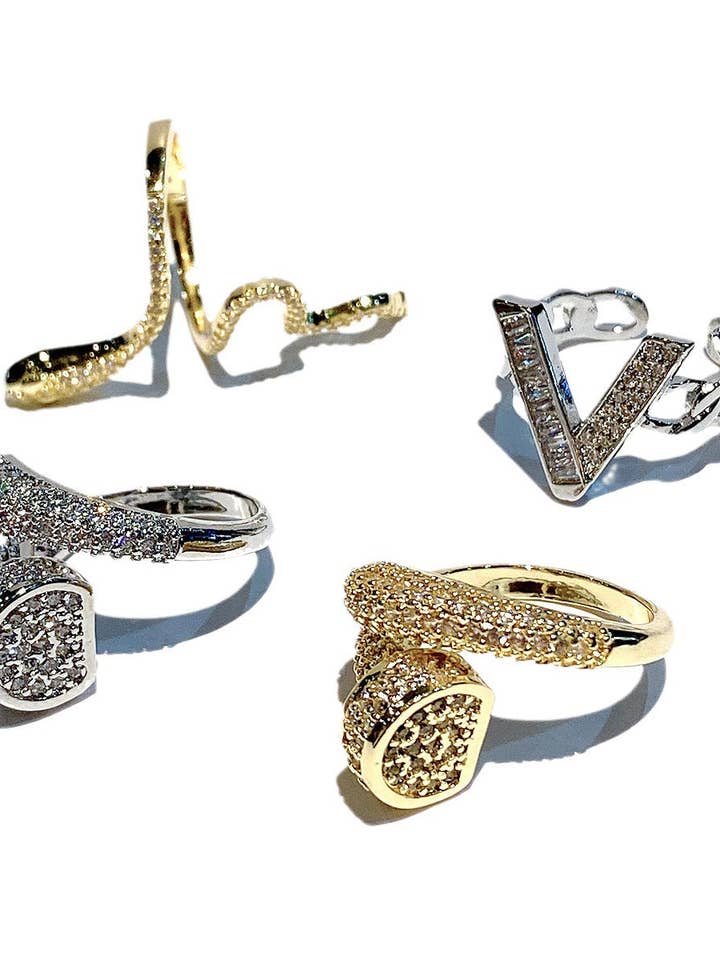 Nail Rhinestone Ring R2683 for wholesale by Ole