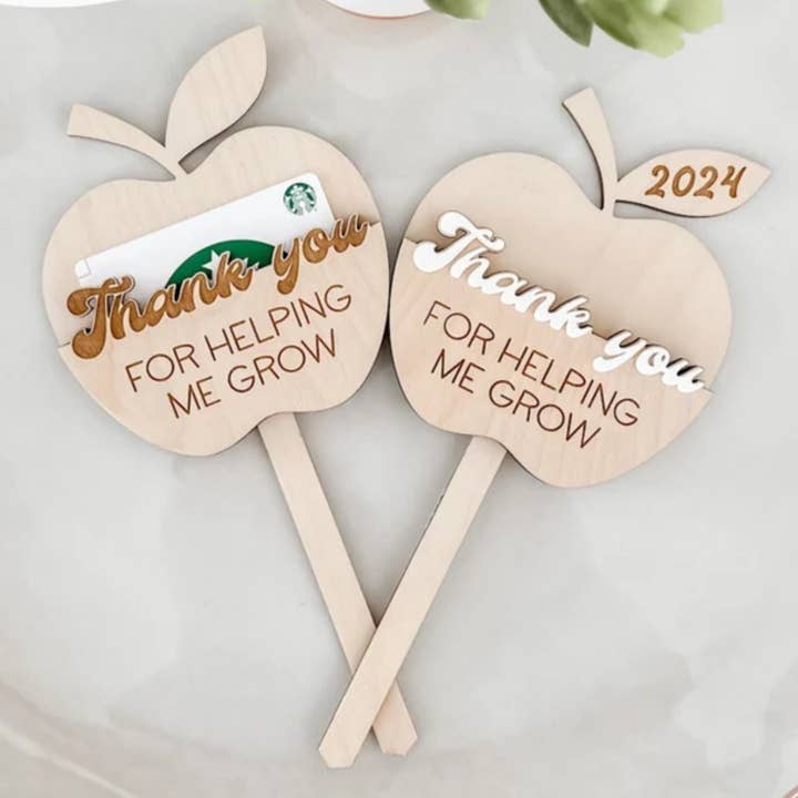 Geschenkpflanzenstecker für Kartenhalter zur Lehreranerkennung für den Großhandel von Etchedoccasions