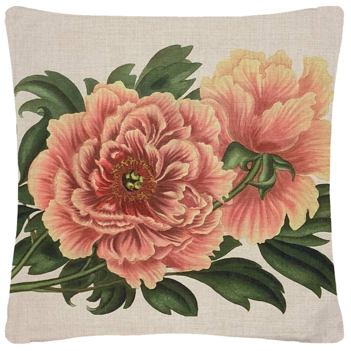 Peony Throw Pillow with Insert for wholesale by Golden Hill Studio