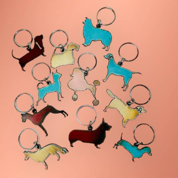 Whimsies – Großhandel Schlüsselanhänger – Unisex – Hunderasse, Schlüsselanhänger, Labordackel, Chihuahua, Boxer, Corgi, Boxer