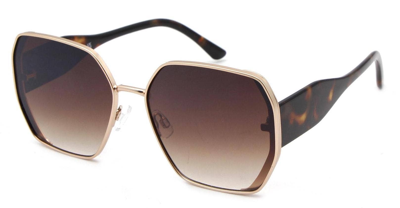 Dynasol Eyewear – wholesale Solglasögon - Dam – Mode metall sexkantiga solglasögon för kvinnor3