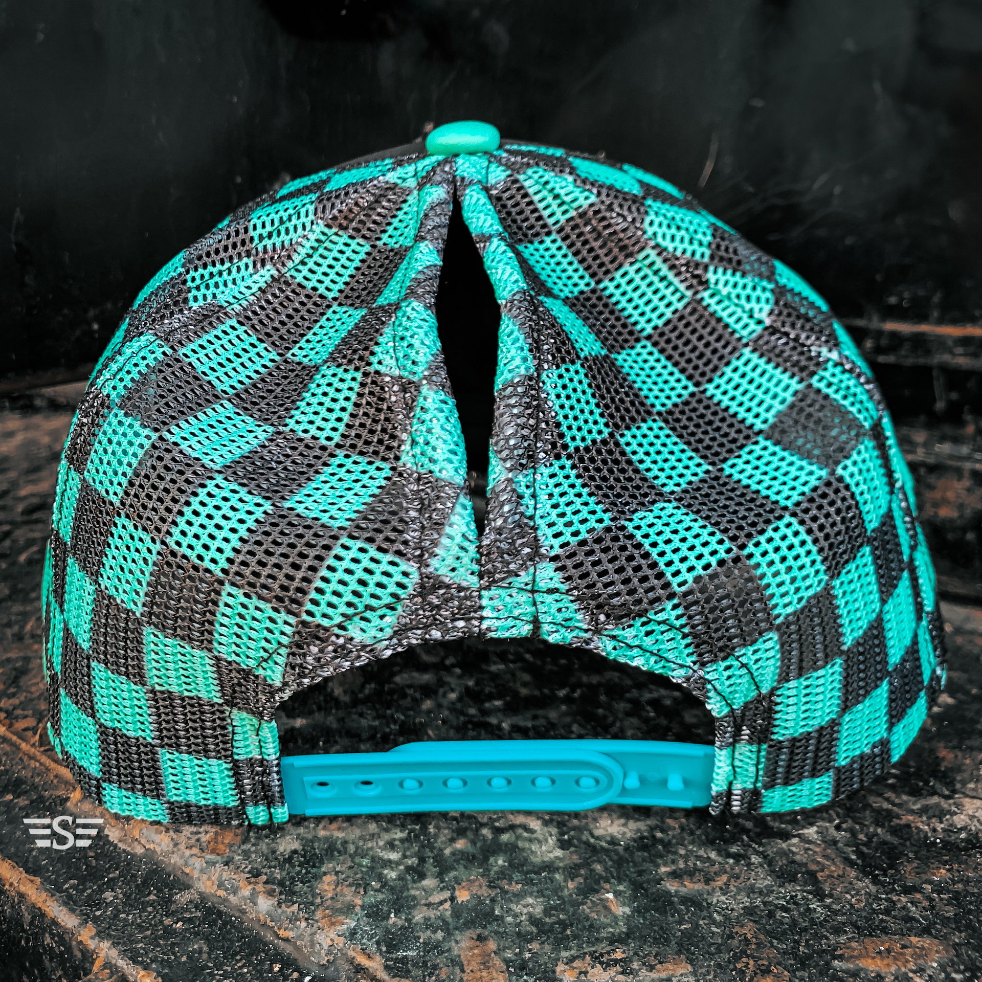 Flying S Company - Wholesale Trucker Hat - Unisex - Checkered Magna Pony™ Mesh Foam Trucker Hat2