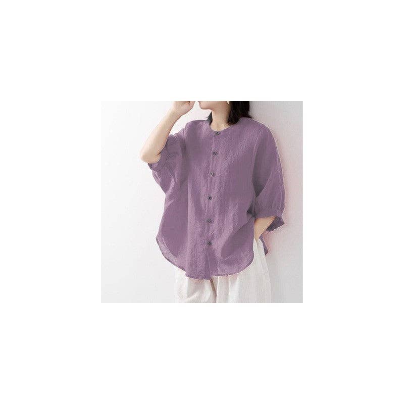 Sheer Trend - Wholesale Blouse - Women's - Artistic Lantern Sleeve Blouse0
