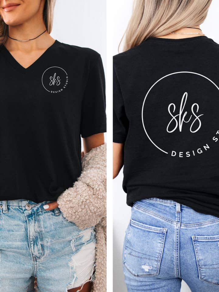 SKS Design Studio - Wholesale Screen Printed T-Shirt - Women's - CUSTOM LOGO | Women's V-Neck T-Shirt0