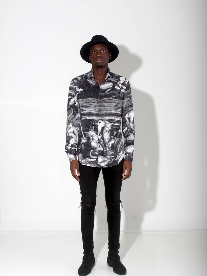 Camicia unisex 'INFERNO' per la vendita all'ingrosso da parte di Benevierre