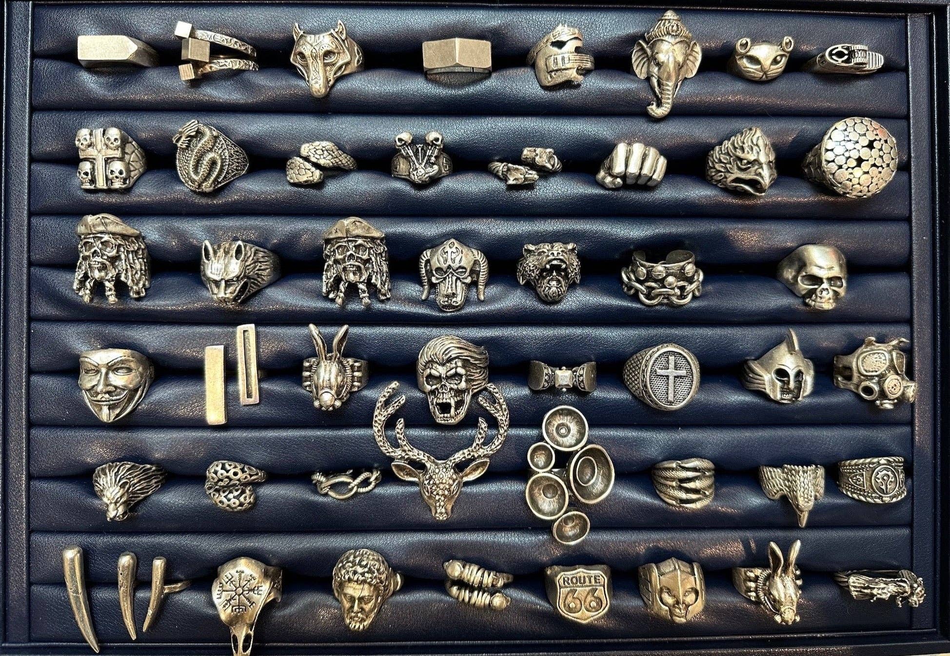 CRETE TRADING INC - Wholesale Jewelry Set - Wholesale Zamac Stainless Unisex Adjustable Rings MIX Design3