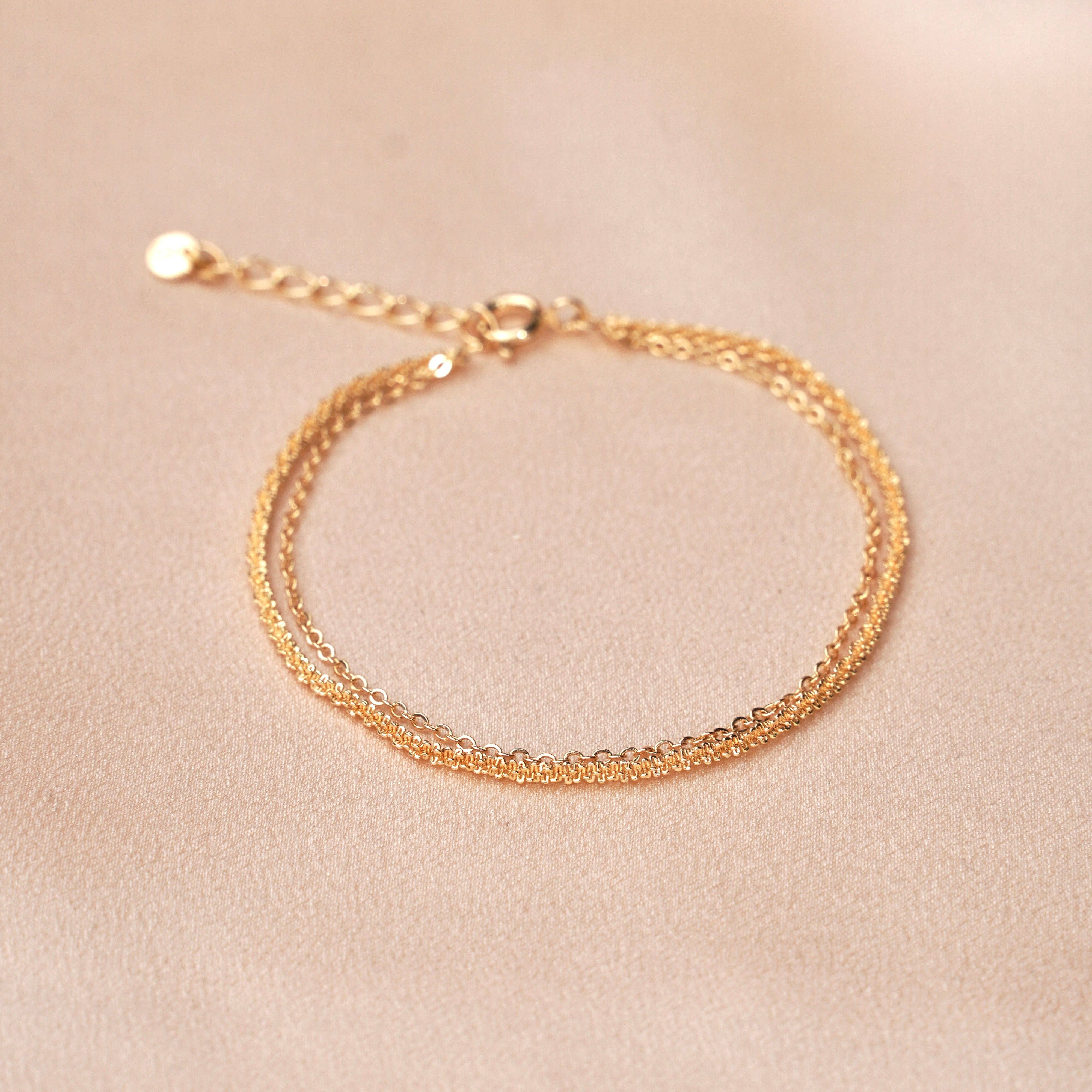 Meora Paris - Wholesale Link & Chain Bracelet - 18k Gold Plated Double Bracelet3