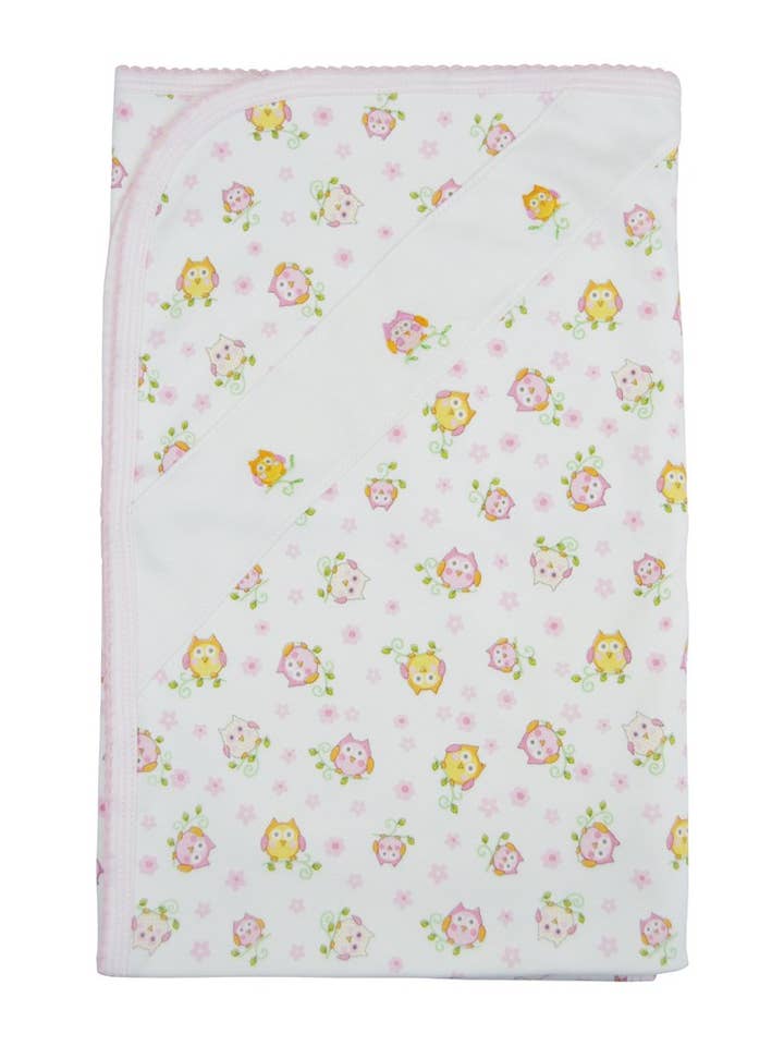 Owl Print Baby Girl Blanket for wholesale by Baby Threads