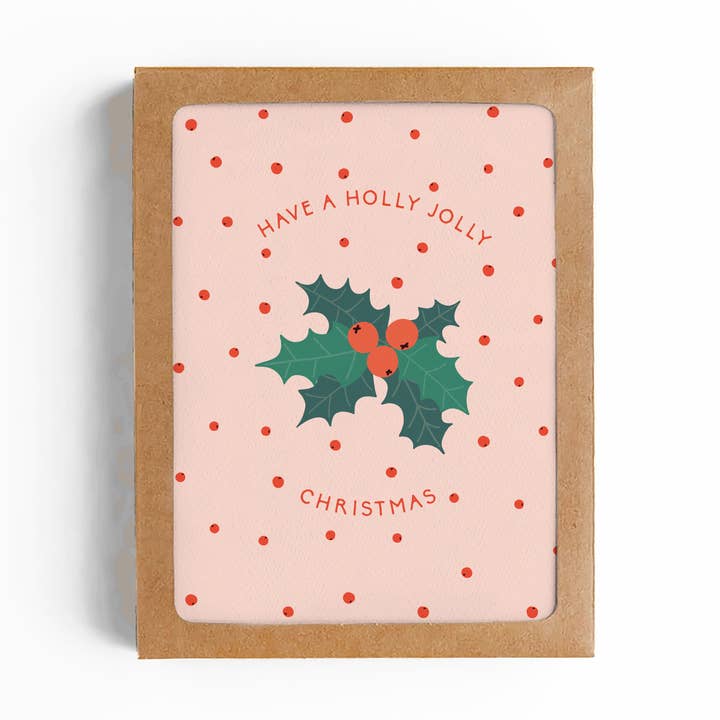 SET DI 8 BIGLIETTI DI AUGURI NATALIZI HOLLY JOLLY - CONFEZIONATI per la vendita all'ingrosso da parte di MELLOWWORKS